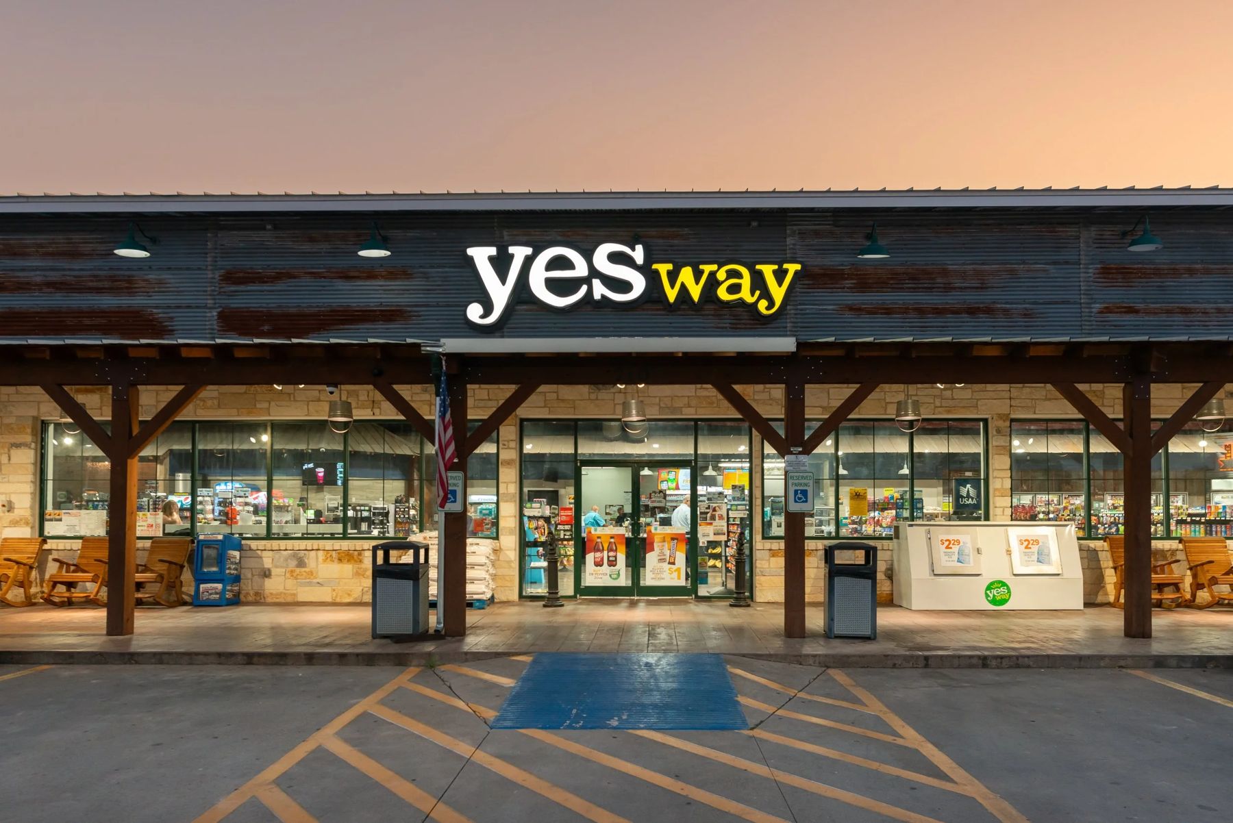 A Yesway store at dusk